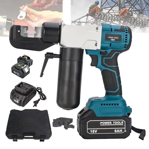 forplubossmmp Hydraulikdraht Crimping Tool, Elektrokabelschuhekrimper mit Batterien, 18 V/6.0AH Batterieantrieb hydraulische Crimp -Zange für Kupfer- und Aluminiumanschlüsse, schnelles Crimp forplubossmmp Hydraulikdraht Crimping Tool, Elektrokabelschuhekrimper mit Batterien, 18 V/6.0AH Batterieantrieb hydraulische Crimp -Zange für Kupfer- und Aluminiumanschlüsse, schnelles Crimp von forplubossmmp