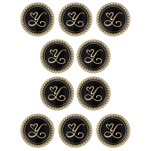ftiemlovde 10 Edel Dirndl Knöpfe Gold Schwarz Zum AnnäHen Metall, Goldene Trachten Nachthemd Knopf Mantel Groß，öSenknöPfe Aus Kupferlegierung Blazer ZierknöPfe (F10 18mm) von ftiemlovde