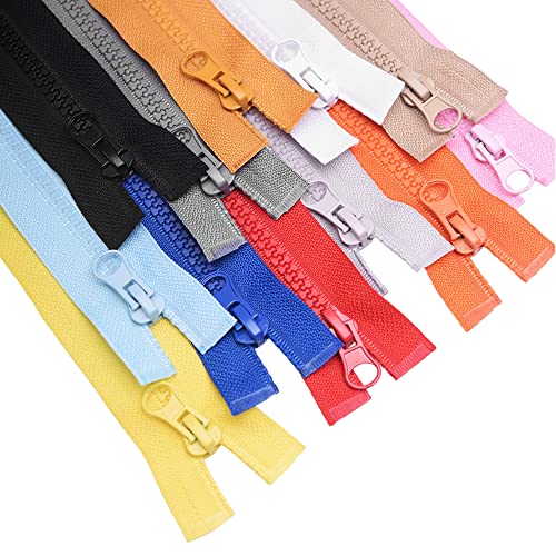 ftiemlovde 10 Farben 5mm ReißVerschluss Teilbar Verschiedene LäNgen,#5 Bunt Reissverschluss 50cm Lang Schwarz Rot Weiss Grau Blau,Reißverschlüsse kunststoff Kaufen für Jacke Zum NäHen (10 Stücke) von ftiemlovde
