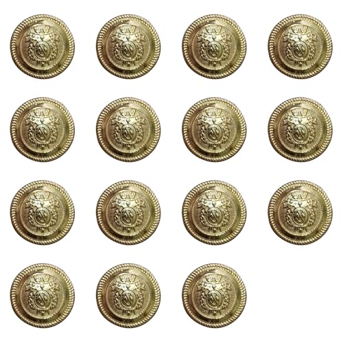 ftiemlovde 15 Edel Dirndl Trachten Goldene KnöPfe Zum AnnäHen，KnöPfe Gold für Mantel Groß ，Kochjacke öSenknöPfe Blazer Metall Kleidung（D15 20mm) von ftiemlovde