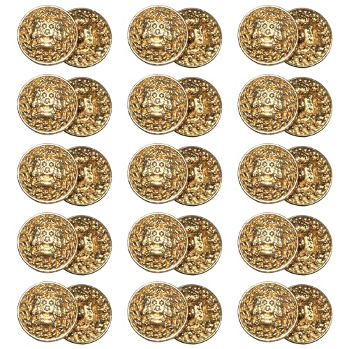 ftiemlovde 30 Edel Dirndl Trachten Goldene KnöPfe Zum AnnäHen，KnöPfe Gold für Mantel Groß ，Kochjacke öSenknöPfe Blazer Metall Kleidung（P30 20mm) von ftiemlovde