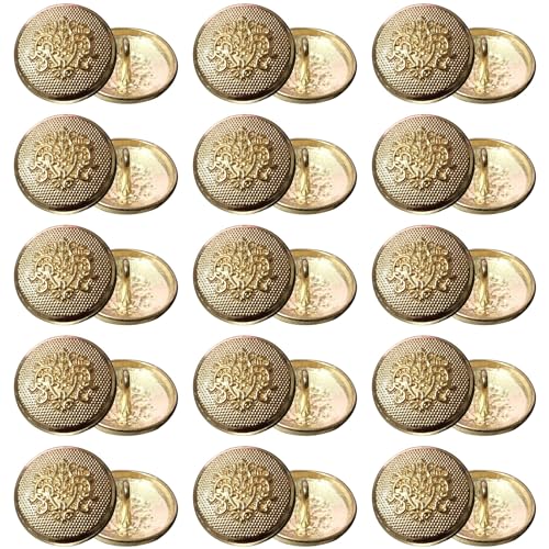ftiemlovde 30 Edel Dirndl Trachten Goldene KnöPfe Zum AnnäHen，KnöPfe Gold für Mantel Groß ，Kochjacke öSenknöPfe Blazer Metall Kleidung（Q30N 20mm) von ftiemlovde
