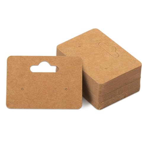 Ohrringkarten, 5 x 3,6 cm große Ohrring-Display-Halter, Karten, Kraftpapier, Ohrringe, Anhänger mit 2 Löchern, hängende Schmuck-Display-Karten für Verkauf, Schmuck, Basteln, Einzelhandel, 300 Stück Ohrringkarten, 5 x 3,6 cm große Ohrring-Display-Halter, Karten, Kraftpapier, Ohrringe, Anhänger mit 2 Löchern, hängende Schmuck-Display-Karten für Verkauf, Schmuck, Basteln, Einzelhandel, 300 Stück von fuceury