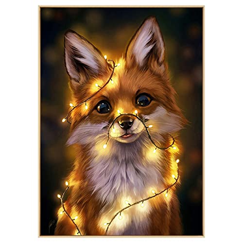 fuepsfup 5D Diamond Painting Kits für Erwachsene Fuchs Diamant Pianting für Anfänger Tiere Diamant Kunst Kits DIY Diamant Full Drill Malen nach Zahlen Home Wanddekoration (30,5 x 45,7 cm) von fuepsfup