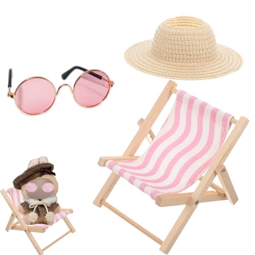 3 Stück Puppe Zubehör, Have a Seat, Puppe Kleidung, Rosa Gestreiftem Liegestuhl, Puppe Autositz, Beiger Strohhut und Pinker Brille, für Puppe Fans, Ideal Als Auto Deko und Geburtstagsgeschenk 3 Stück Puppe Zubehör, Have a Seat, Puppe Kleidung, Rosa Gestreiftem Liegestuhl, Puppe Autositz, Beiger Strohhut und Pinker Brille, für Puppe Fans, Ideal Als Auto Deko und Geburtstagsgeschenk von fufupaw