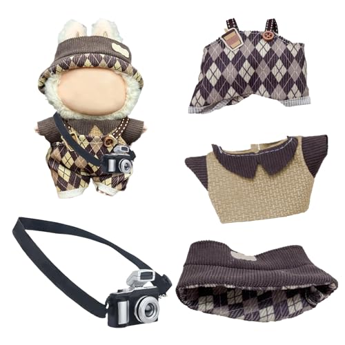 4 Stück Kleidung Für Puppe, Puppe Outfit, Puppe Clothing, (1 Hut + Oberteil + Hose + Kamera), Für Jungen Und Mädchen,, Zuhause, Schule Und Partys von fufupaw