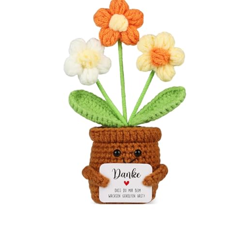 fufupaw Gehäkelte Blumen, Häkelblume, Flower, Gelbe DREI-Kopf-Puff-Häkelfigur, Handgemachte, Motivationsgeschenk Für Büro, Zuhause Und Besondere Anlässe fufupaw Gehäkelte Blumen, Häkelblume, Flower, Gelbe DREI-Kopf-Puff-Häkelfigur, Handgemachte, Motivationsgeschenk Für Büro, Zuhause Und Besondere Anlässe von fufupaw
