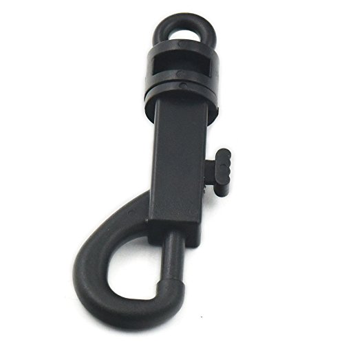 Fujiyuan Kunststoff-Karabinerhaken, für Schlüsselanhänger und Verschlüsse, mit Drehgelenk, 75 mm, Schwarz, 20 Stück, plastik, Schwarz , 75mm 3" von fujiyuan