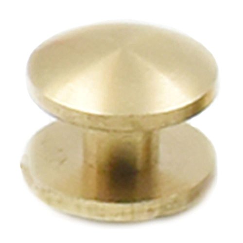 fujiyuan 20 Sets Massiver Messing Bogenkopf Knopf Schraube Punkt für Leder Gurt Schaft Länge 10 mm x 4 mm x 4 mm von fujiyuan