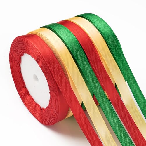 22m x 6 Rollen Schleifenband Weihnachten, 10mm Geschenkband Weihnachten, Grün/Gold/Rot Satinband zum Basteln Geschenkverpackung, Dekoband Weihnachten für Weihnachtsdeko Hochzeit Geburtstag Party 22m x 6 Rollen Schleifenband Weihnachten, 10mm Geschenkband Weihnachten, Grün/Gold/Rot Satinband zum Basteln Geschenkverpackung, Dekoband Weihnachten für Weihnachtsdeko Hochzeit Geburtstag Party von funvce