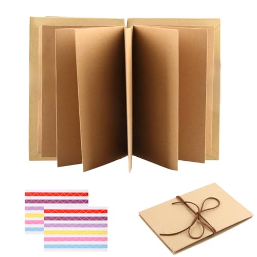Mini Fotoalbum 5 Inch,17,5 x 11,5cm Klein Buch zum Selbstgestalten, Kraftpapier Fotobuch zum Einkleben 34 Seiten, DIY Mini Scrapbook Memory Book, Photoalbum für Abschluss Geschenk Mini Fotoalbum 5 Inch,17,5 x 11,5cm Klein Buch zum Selbstgestalten, Kraftpapier Fotobuch zum Einkleben 34 Seiten, DIY Mini Scrapbook Memory Book, Photoalbum für Abschluss Geschenk von funvce
