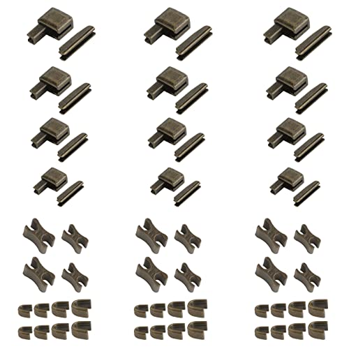 Reißverschluss Reparatur Set, 60 Stücke 3#5#8#10# Zipper Endstücke oben+unten, Reißverschluss Stopper für Bekleidung,Koffer,Taschen,Jacke,Jeans (Bronze) von funvce