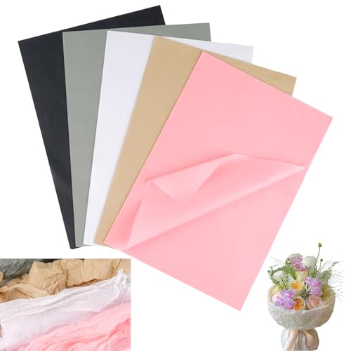 200 Blatt Seidenpapier, 29X20CM Bastelpapier zum Basteln von Pompons, Tissue Paper, Papierblumen, Tischdekoration, verpackt in Geschenktüten (5 Farben) 200 Blatt Seidenpapier, 29X20CM Bastelpapier zum Basteln von Pompons, Tissue Paper, Papierblumen, Tischdekoration, verpackt in Geschenktüten (5 Farben) von funvce