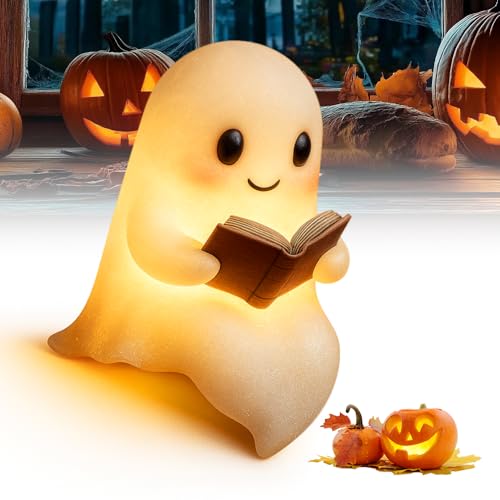 fupcap Halloween Deko Geister Nachttischlampe, 2026 Neu Süß Akku LED tischlampe Halloweens Geister, Batteriebetrieb Halloween Deko für Wohnzimmer Zimmer (Standard) von fupcap