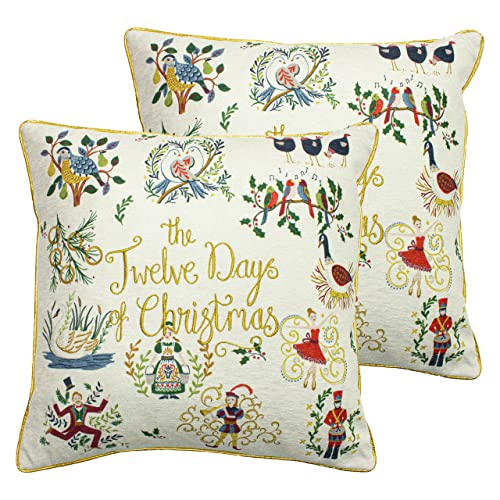 furn. Zwölf Tage der Weihnachtsfeder gefüllten Kissen (Twin Pack), Multi, 50 x 50cm, 2 von furn.