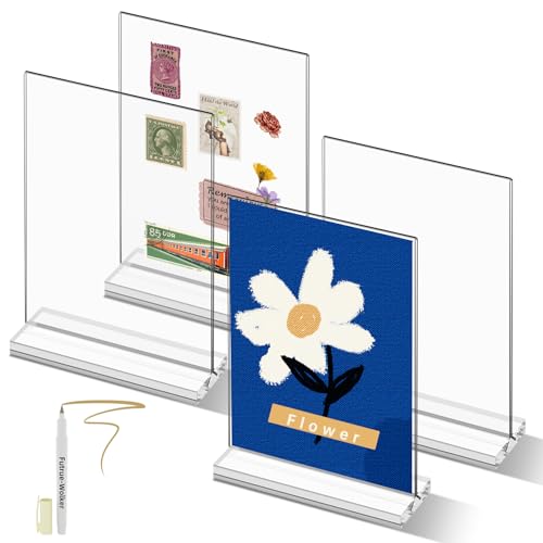 futrue-wolker Goldene/Schwarze Bilderrahmen Tishkartenhalter (Transparent, A5-4 Stücke) von futrue-wolker