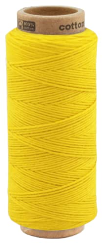 100 Meter Baumwollkordel 1,0 mm, Kordel Schnur Baumwolle Bindfaden Bäckergarn Geschenkband (0006 - Gelb) von fuwi