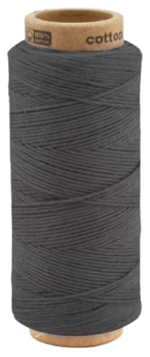 100 Meter Baumwollkordel 1,0 mm, Kordel Schnur Baumwolle Bindfaden Bäckergarn Geschenkband (0066 - Dunkles Grau) von fuwi
