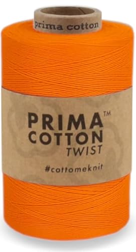 1000 Meter Baumwollgarn 0,8 mm von fuwi zum Stricken, Häkeln, Weben, Farbe: Orange von fuwi