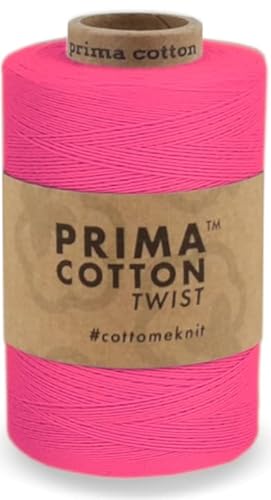 1000 Meter Baumwollgarn 0,8 mm von fuwi zum Stricken, Häkeln, Weben, Farbe: Pink von fuwi
