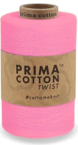 1000 Meter Baumwollgarn 0,8 mm von fuwi zum Stricken, Häkeln, Weben, Farbe: Rosa von fuwi