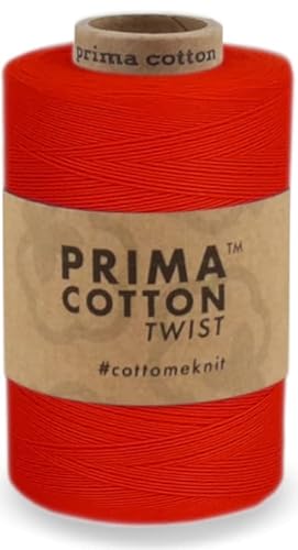 1000 Meter Baumwollgarn 0,8 mm von fuwi zum Stricken, Häkeln, Weben, Farbe: Rot von fuwi