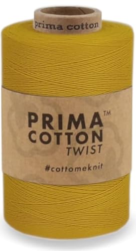 1000 Meter Baumwollgarn 0,8 mm von fuwi zum Stricken, Häkeln, Weben, Farbe: Senffarben von fuwi