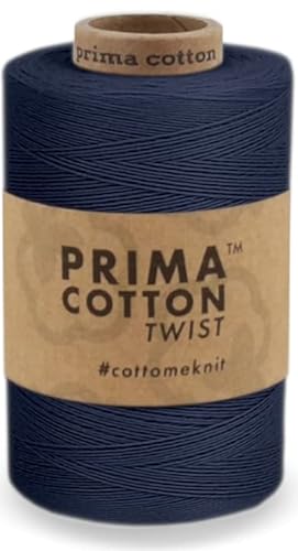 1000 Meter Baumwollgarn 0,8 mm von fuwi zum Stricken, Häkeln, Weben, Farbe: dunkle Jeans von fuwi