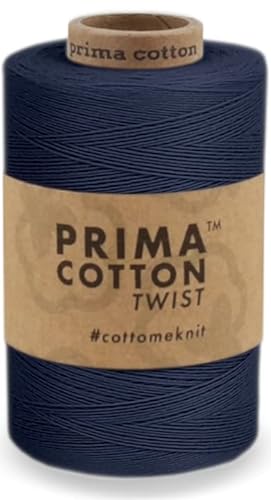 1000 Meter Baumwollgarn 0,8 mm von fuwi zum Stricken, Häkeln, Weben, Farbe: dunkle Jeans von fuwi