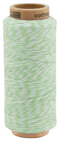zweifarbige Baumwollkordel 1,0 mm, Makramee Garn, Kordel für DIY Handwerk, Schnur Baumwolle Bindfaden Bäckergarn Geschenkband (1041 - Minzgrün - Weiß) von fuwi