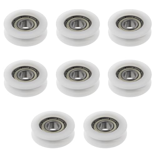 Riemenscheibe, rostfreies Riemenrad, Riemenscheibenrolle, Rillenrad, Schienenrad, 8-teiliges U-Nut-Riemenscheibenlager-Schienenrollenrad, Nylon-Rundrillenkugellager-Rollenführungsrad for Möbelbeschlag Riemenscheibe, rostfreies Riemenrad, Riemenscheibenrolle, Rillenrad, Schienenrad, 8-teiliges U-Nut-Riemenscheibenlager-Schienenrollenrad, Nylon-Rundrillenkugellager-Rollenführungsrad for Möbelbeschlag von fwqnvSI