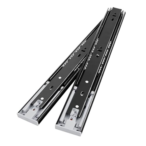 Schubladenführungen, Schubladenschienen, Vollauszug, strapazierfähig, mit sanftem Schließmechanismus, Schwarze Schubladenführungen, Schienen for unter Treppen, 1 Paar (40 cm) von fwqnvSI
