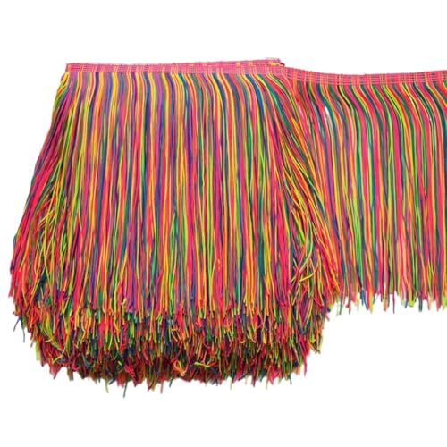 Spitzenborte, Spitzenband, Quaste, Nähbesatz, bunte Polyester-Quaste, Fransenband, Nähband, lateinisches Kleid, Bühnenkleidung, Vorhangzubehör (20 cm breit) von fwqnvSI