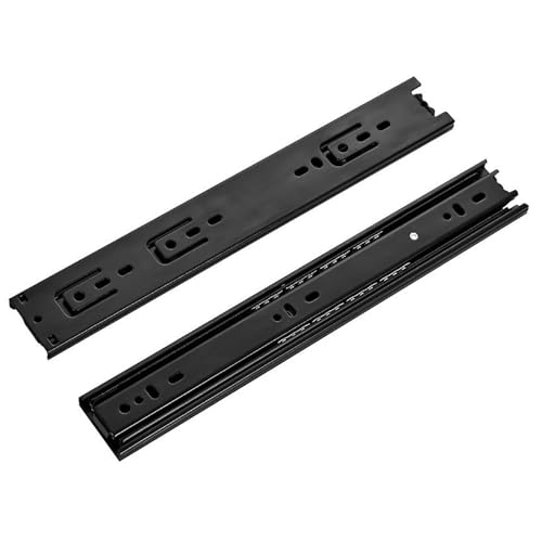 fwqnvSI Schubladenführungen, Schubladenschienen, Schubladenführungen, Hochleistungs-Schubladenführungen, Vollauszug-Schubladenführungen for Schränke, 1 Paar (weiß, 30 cm)(Black,16inch/40cm) von fwqnvSI