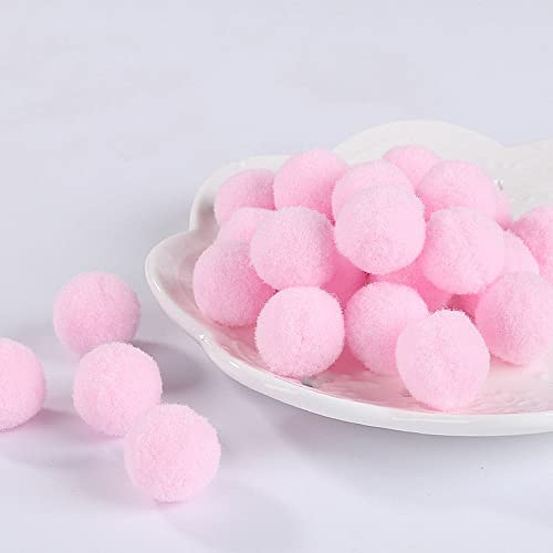 100 Stück Pompons Ball Flauschige sortierte Pompons Bälle für DIY kreative Basteln Dekorationen (3 cm-Rosa) von gadenfer