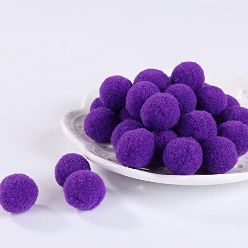 100 Stück Pompons Ball Flauschige sortierte Pompons Bälle für DIY kreative Basteln Dekorationen (3 cm-lila) von gadenfer