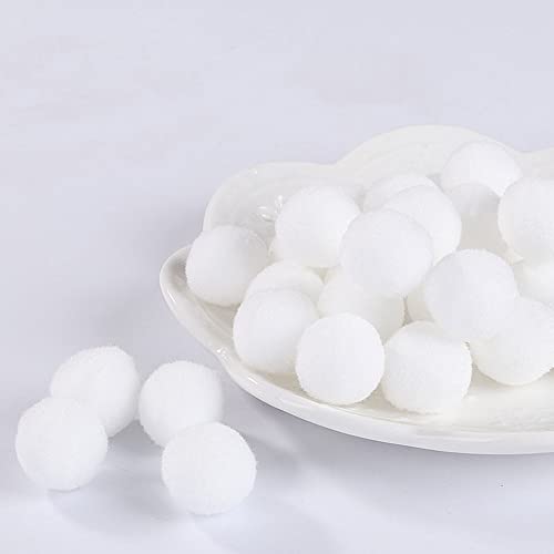 100 Stück Pompons Ball Flauschige sortierte Pompons Bälle für DIY kreative Basteln Dekorationen (3 cm-Weiß) von gadenfer