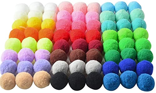 100 Stück Pompons, flauschig, verschiedene Pompons für Bastelarbeiten, kreative Dekorationen (3 cm, mehrfarbig) von gadenfer