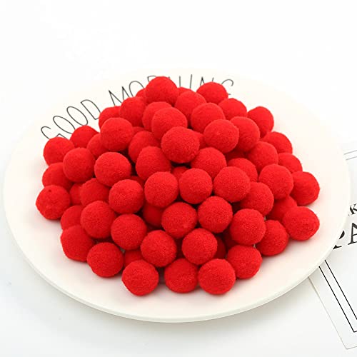 100 Stück Pompons Ball Flauschige sortierte Pompons Bälle für DIY kreative Basteln Dekorationen (3 cm-rot) von gadenfer