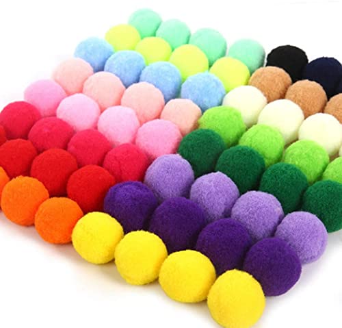 100 Stück Pompons, flauschig, verschiedene Pompons für Bastelarbeiten, kreative Dekorationen (5 cm, mehrfarbig) von gadenfer