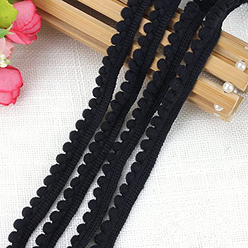 19 Yard Pom Pom Ribbon Trim Sewing Pom Poms Lace Trim Ball Fringe Ribbon Trim Balls Fringe Ribbon Trimming Apparel Sewing Trim for DIY Crafts Home Decoration (Black) von gadenfer