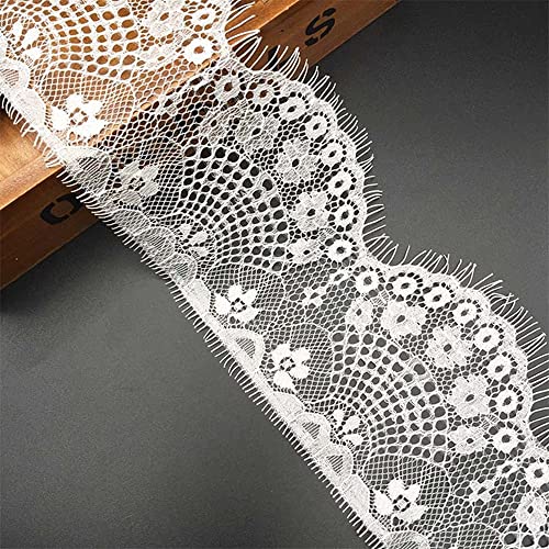 Spitzenband, 3 m, bestickte Applikation, Tüll, Spitzeneinfassung, Stoff zum Basteln, Nähen, Geschenkverpackungen und Brauthochzeitsdekorationen (11 cm, weiß) von gadenfer