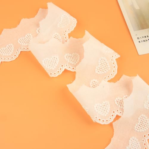Spitzenbesatz, 4,5 m, weiß, gewellt, Rüschen, Spitzenbesatz, gewellter Stoff zum Nähen, Kleidung, Taschen, Puppen, Haustiere (weiß, 4,5 cm) von gadenfer