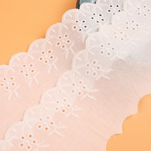 Spitzenborte, gewellter Rüschen-Spitzenbesatz, gewellter Stoff zum Nähen von Kleidung, Taschen, Puppen, Haustieren, 4,5 m (weiß, 9 cm) von gadenfer