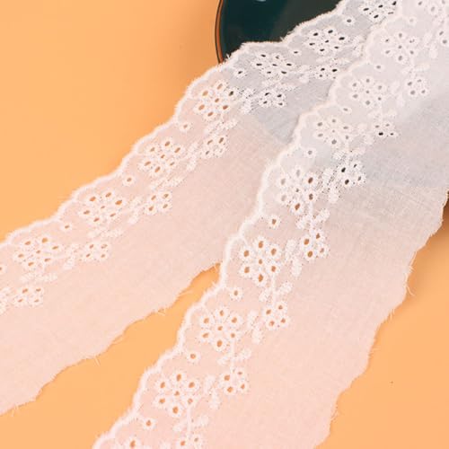 Spitzenborte, gewellter Rüschenbesatz, gewellter Spitzenbesatz, gewellter Stoff zum Nähen von Kleidung, Taschen, Puppen, Haustieren, 4,5 m (weiß, 6 cm) von gadenfer