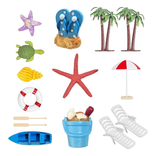 gafdu Tropische Cupcake-Dekorationen,Tropischer Cupcake-Topper,15X Miniatur- -Cupcake-Topper - Palmen, Liegestuhl, Strandschirm, Eimer, Tortenaufsatz-Set für Gartenpflanzenpool gafdu Tropische Cupcake-Dekorationen,Tropischer Cupcake-Topper,15X Miniatur- -Cupcake-Topper - Palmen, Liegestuhl, Strandschirm, Eimer, Tortenaufsatz-Set für Gartenpflanzenpool von gafdu