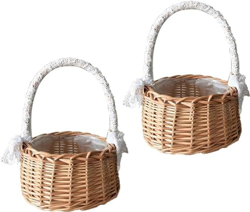 2 Stück Kle-iner Weidenkorb Mit Hen-kel, Streukorb Rattankorb, Streukorb Hochzeitskorb, Webkörbe, Hochzeits-Blumenkorb, Kle-iner Blumenkorb Für Hochzeiten, Brautjubiläum, Dekoration 2 Stück Kle-iner Weidenkorb Mit Hen-kel, Streukorb Rattankorb, Streukorb Hochzeitskorb, Webkörbe, Hochzeits-Blumenkorb, Kle-iner Blumenkorb Für Hochzeiten, Brautjubiläum, Dekoration von galeyyu