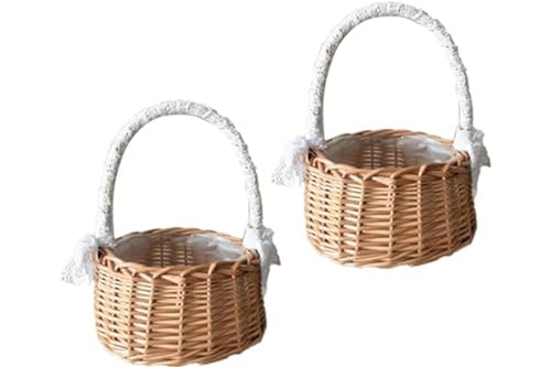 2 Stück Kle-iner Weidenkorb Mit Hen-kel, Streukorb Rattankorb, Streukorb Hochzeitskorb, Webkörbe, Hochzeits-Blumenkorb, Kle-iner Blumenkorb Für Hochzeiten, Brautjubiläum, Dekoration 2 Stück Kle-iner Weidenkorb Mit Hen-kel, Streukorb Rattankorb, Streukorb Hochzeitskorb, Webkörbe, Hochzeits-Blumenkorb, Kle-iner Blumenkorb Für Hochzeiten, Brautjubiläum, Dekoration von galeyyu