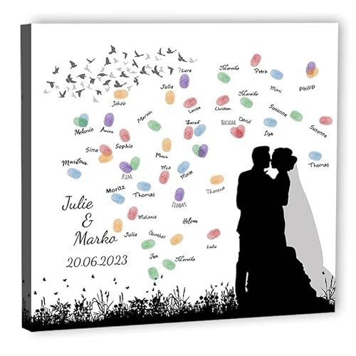 galleryy.net Fingerabdruck-Leinwand Hochzeit Leinwand 40x40 cm - Individuell mit Namen & Datum - INKL. Zubehör-set mit Stempelkissen, Stift und Hochzeitsbuch - Motiv - Hochzeitspaar galleryy.net Fingerabdruck-Leinwand Hochzeit Leinwand 40x40 cm - Individuell mit Namen & Datum - INKL. Zubehör-set mit Stempelkissen, Stift und Hochzeitsbuch - Motiv - Hochzeitspaar von galleryy.net
