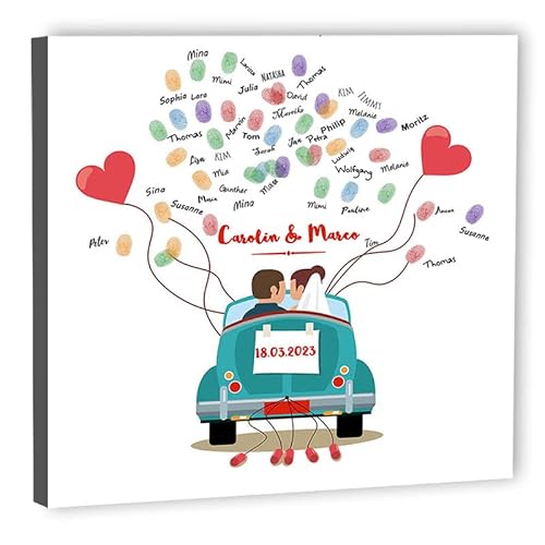 galleryy.net Fingerabdruck-Leinwand Hochzeit Leinwand 40x40 cm - Individuell mit Namen & Datum - INKL. Zubehör-set mit Stempelkissen, Stift und Hochzeitsbuch - Motiv - Just Married galleryy.net Fingerabdruck-Leinwand Hochzeit Leinwand 40x40 cm - Individuell mit Namen & Datum - INKL. Zubehör-set mit Stempelkissen, Stift und Hochzeitsbuch - Motiv - Just Married von galleryy.net
